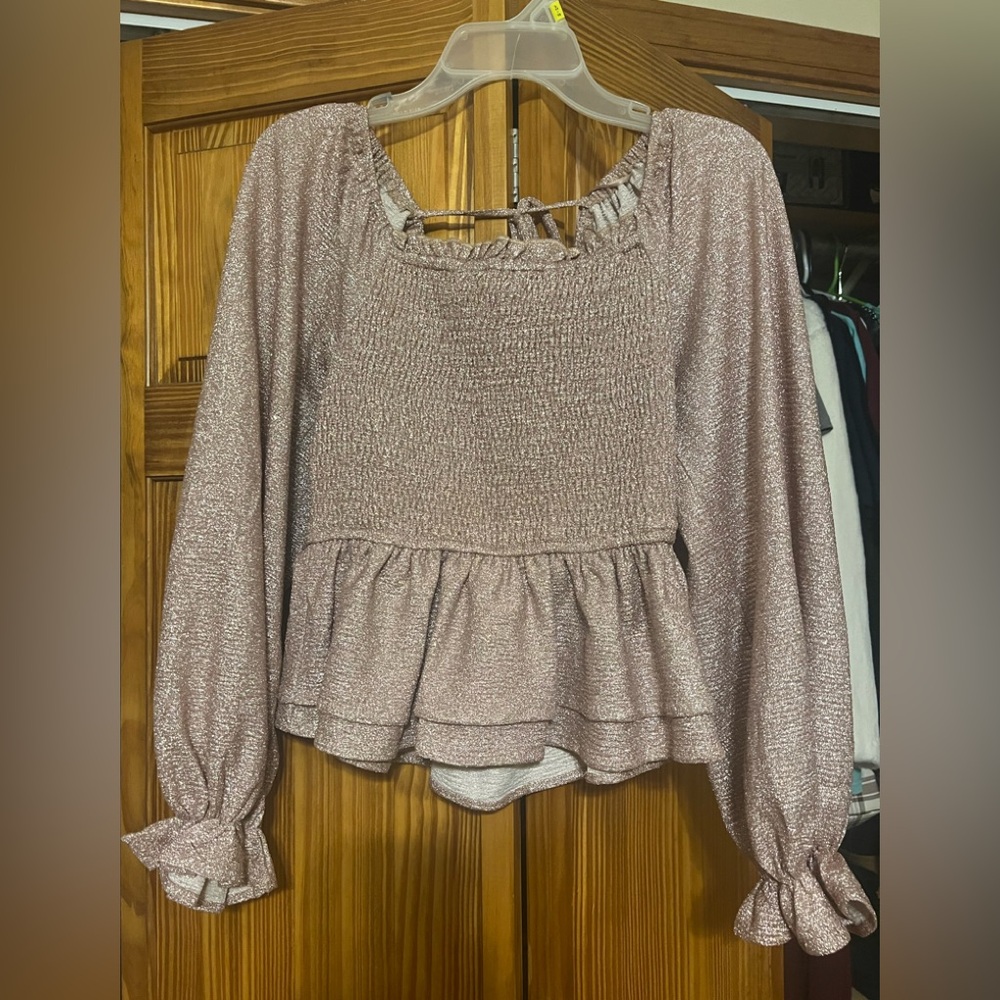 white birch top- Rose Gold shimmer